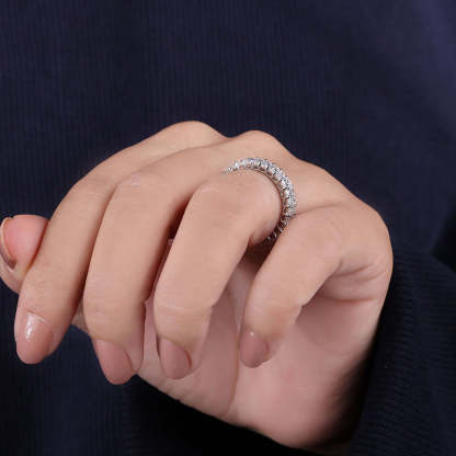 Classic Emerald Cut s Women's Wedding Band-Sterling Silver-lornajewelry