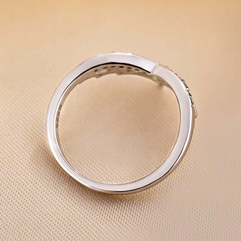 Unique Cobweb Design Round Cut Wedding Band In Sterling Silver-Sterling Silver-lornajewelry