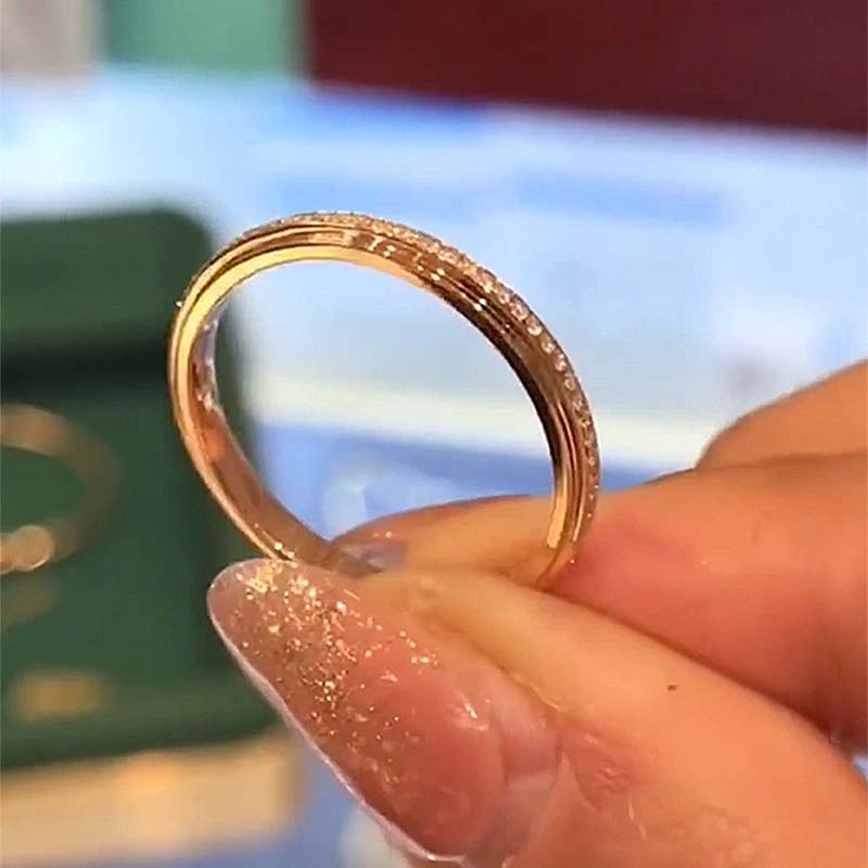 Desirable Yellow Gold Pave Wedding Band-Sterling Silver-lornajewelry