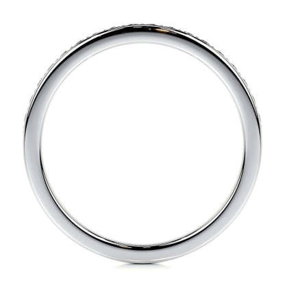 Exclusive Channel Set Curved Half Wedding Band In Sterling Silver-Sterling Silver-lornajewelry