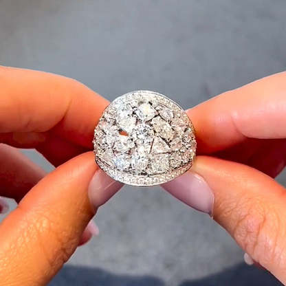 Luxury Cluster Pave Wedding Band-Sterling Silver-lornajewelry