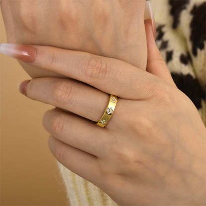 Noble Yellow Gold Wedding Band-Sterling Silver-lornajewelry