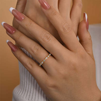 Elegant Marquise Cut Wedding Band-Sterling Silver-lornajewelry