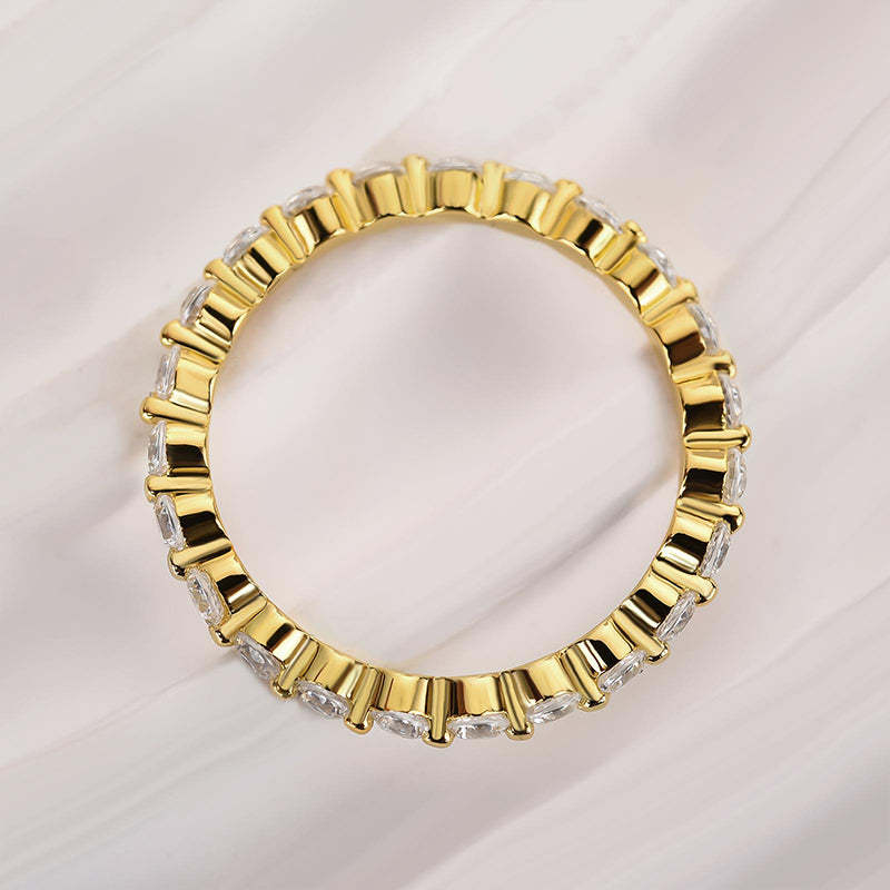 Classic Full Round Cut Wedding Band-Sterling Silver-lornajewelry