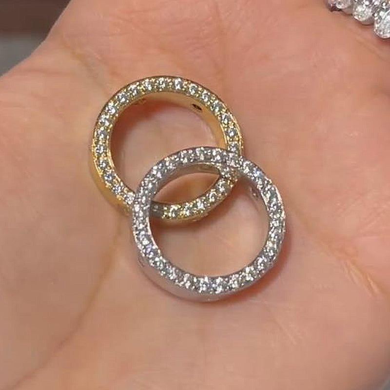 Gorgeous Unisex Wedding Band Set In Sterling Silver-Sterling Silver-lornajewelry