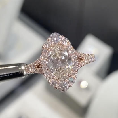 4Ct Oval Cut Vintage-Inspired Halo Pavé Engagement Ring in Sterling Silver