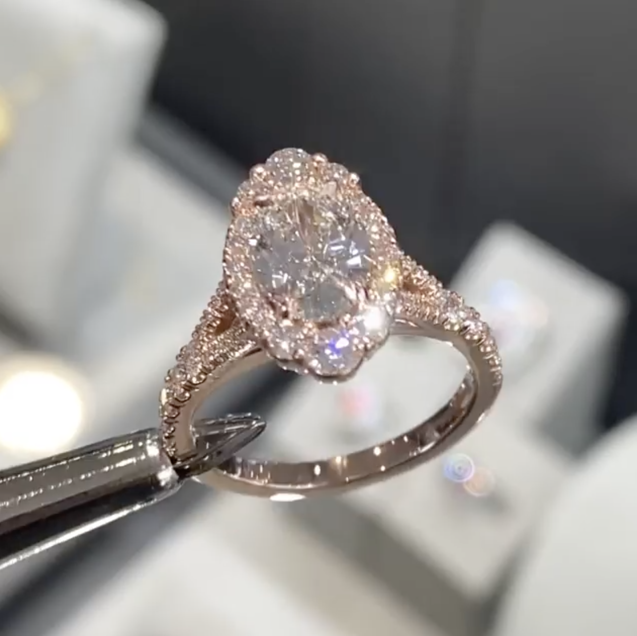 4Ct Oval Cut Vintage-Inspired Halo Pavé Engagement Ring in Sterling Silver