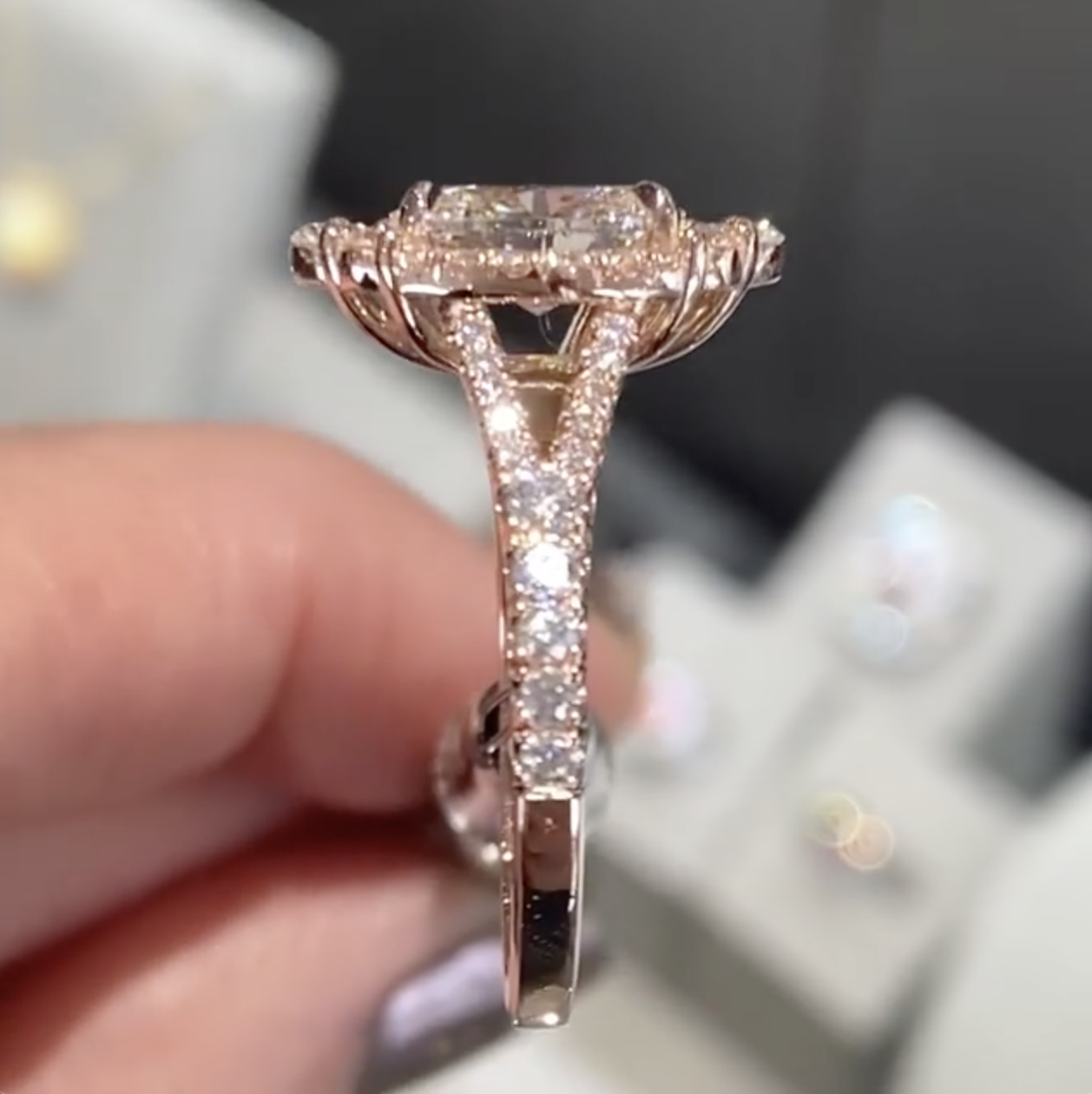 4Ct Oval Cut Vintage-Inspired Halo Pavé Engagement Ring in Sterling Silver