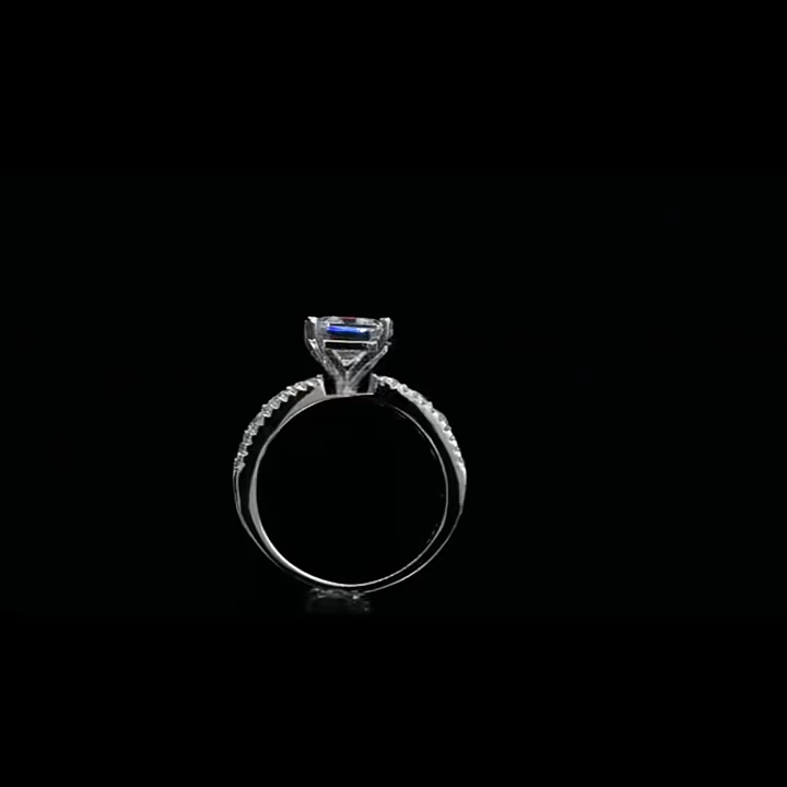 2.5Ct Arthur Cut Luxury Side-Stone Engagement Ring