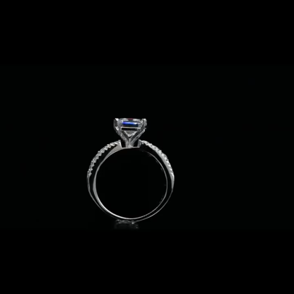 2.5Ct Arthur Cut Luxury Side-Stone Engagement Ring