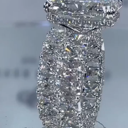 5Ct Luxe Radiant Cut Engagement Ring and Radiant Cut Wedding Band Set