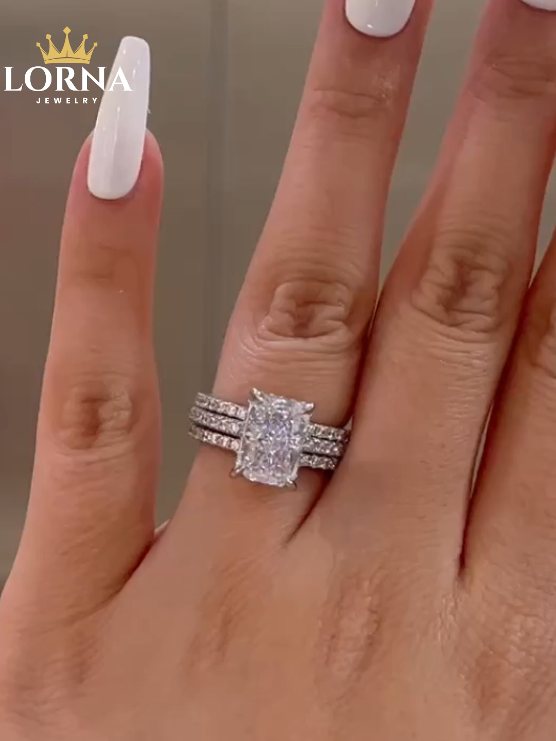 Timeless Radiant Cut  3PC Wedding Ring Set