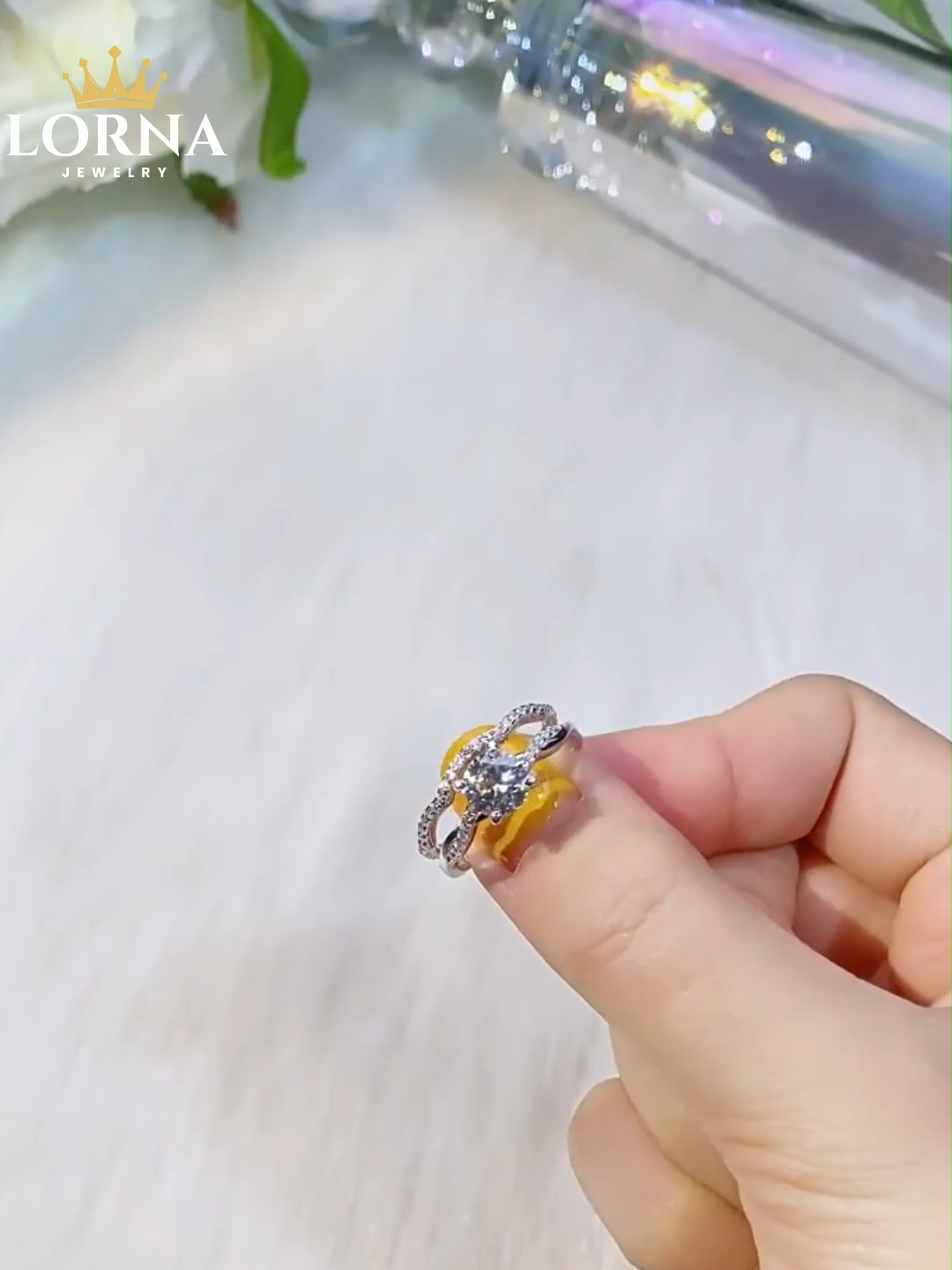 1Ct Moissanite Round Cut Twist Wedding Ring Set