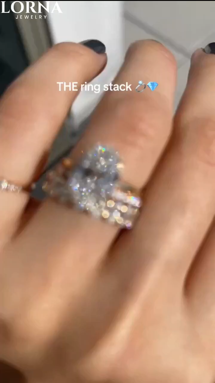 4Ct Oval Cut Timeless 3PC Ring Set