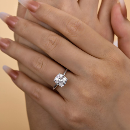 3Ct Elegant Cushion Cut Engagement Ring for Women In Sterling Silver-Sterling Silver-lornajewelry