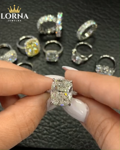 7Ct Timeless Crushed Ice Cushion Cut Engagement Ring For Women