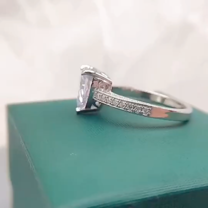 3.5Ct Heart Cut Exquisite Pave Engagement Ring in Sterling Silver