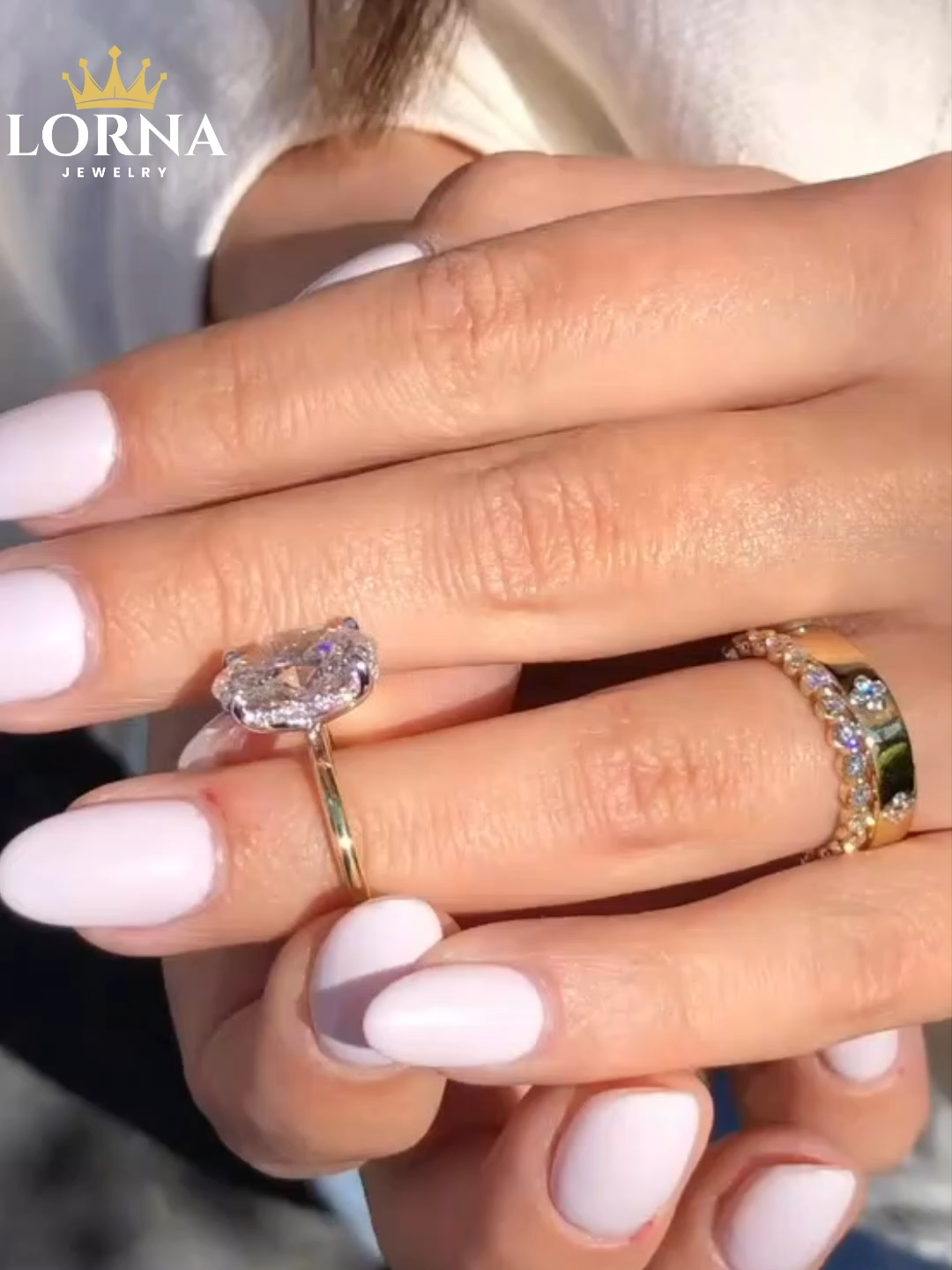 Noble Oval Cut 3PC Ring Set For Women