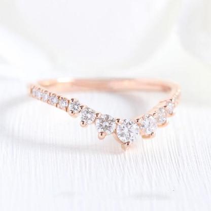 Stunning Chic Thin V Shaped Stacking Wedding Band In Sterling Silver-Sterling Silver-lornajewelry