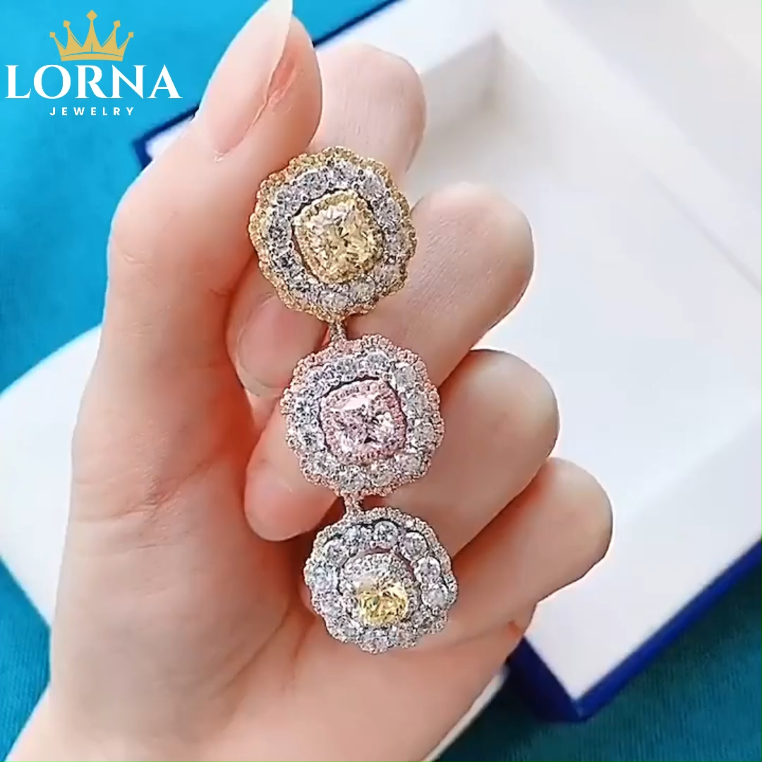 2Ct Cushion Cut Double Halo Yellow Gemstone Ring