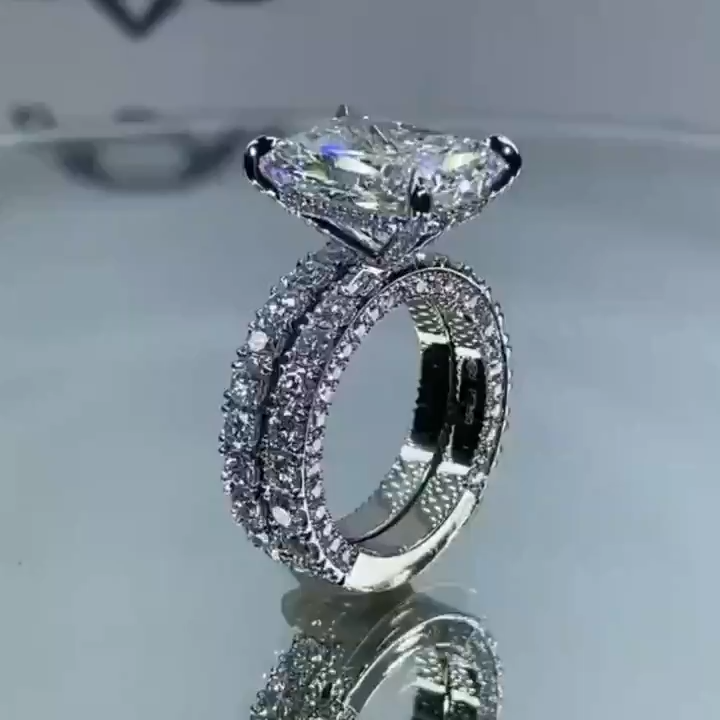 4Ct Radiant Cut Half Eternity Bridal Set