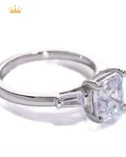 2Ct Moissanite Asscher Cut Engagement Ring