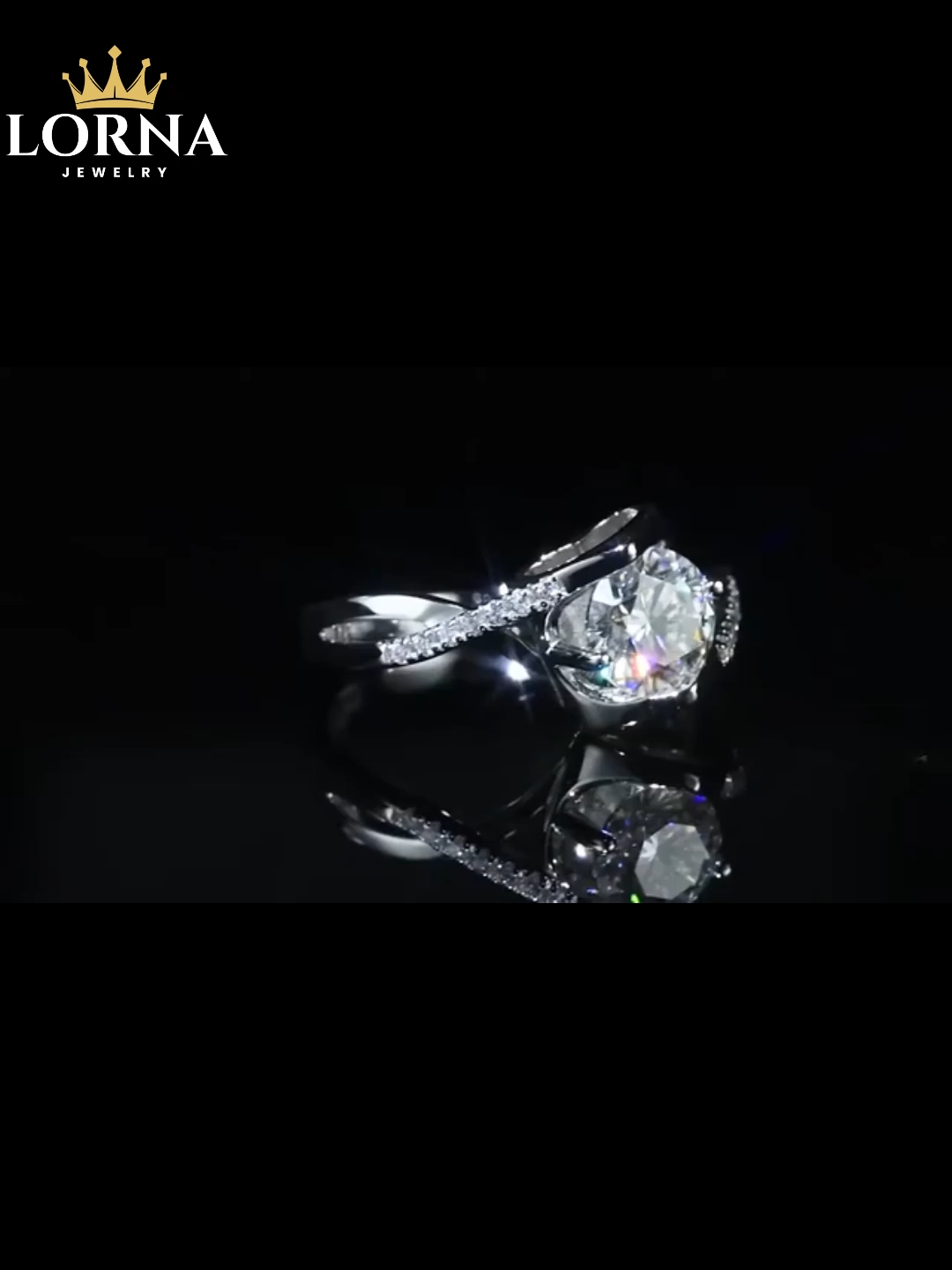 1Ct/2Ct Moissanite Angel kiss Round Sterling Silver Ring