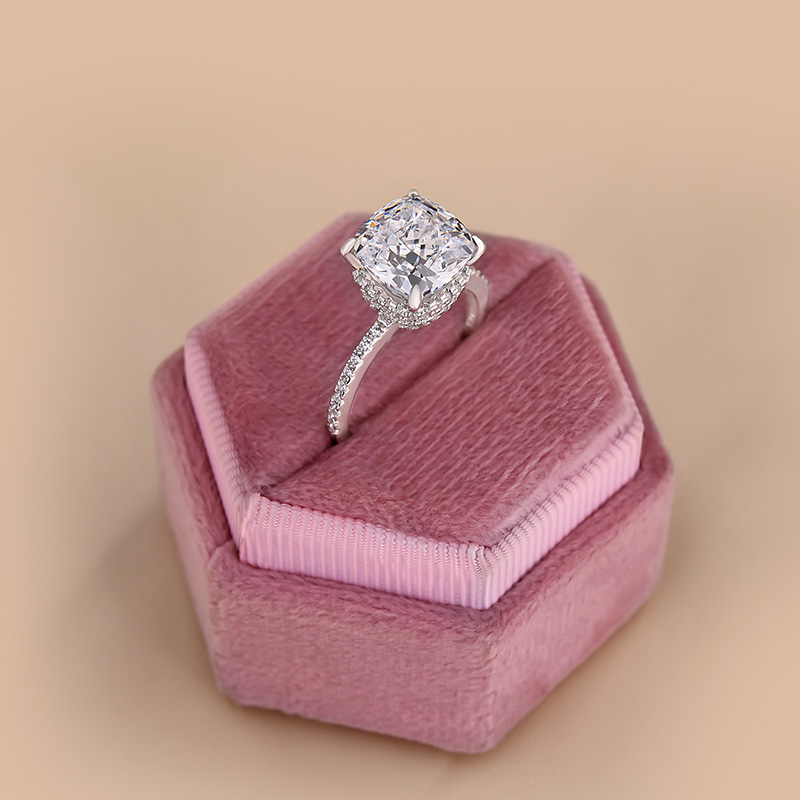 3.5Ct Classic Cushion Cut Women's Engagement Ring In Sterling Silver-Sterling Silver-lornajewelry