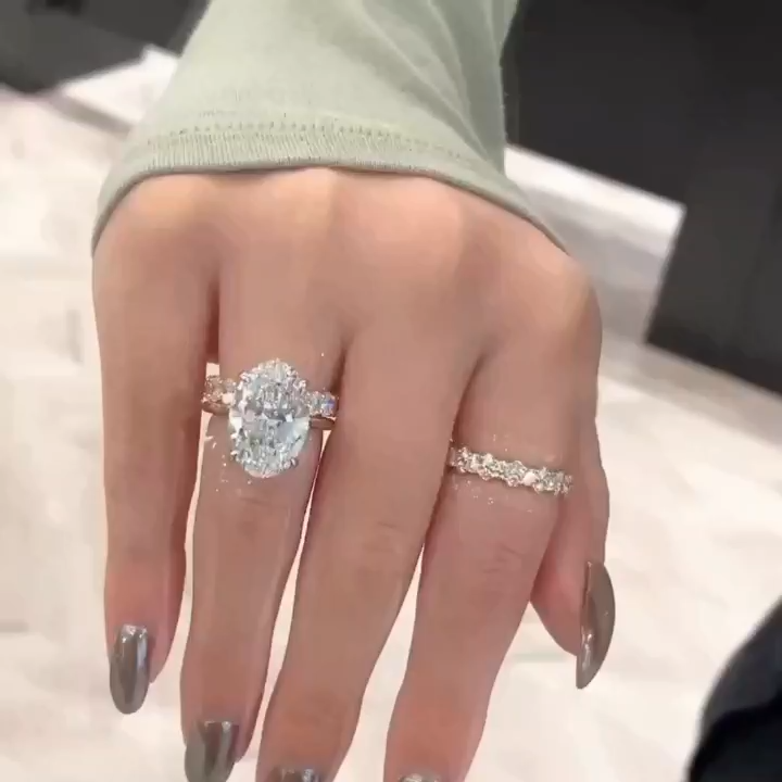 4Ct Luxury Yellow Gold Oval Cut 2PC Wedding Ring Set In Sterling Silver