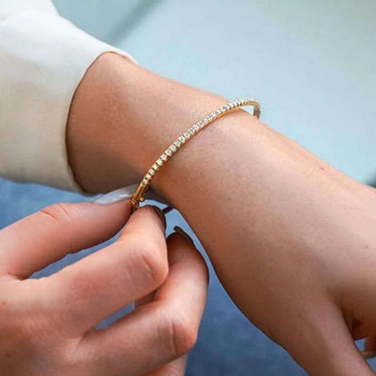 Timeless Round Cut Bracelet For Women-Sterling Silver-lornajewelry