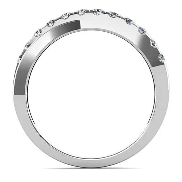 [Copy]Moissanite Pave Full Eternity Wedding Band Stackable Ring In Sterling Silver