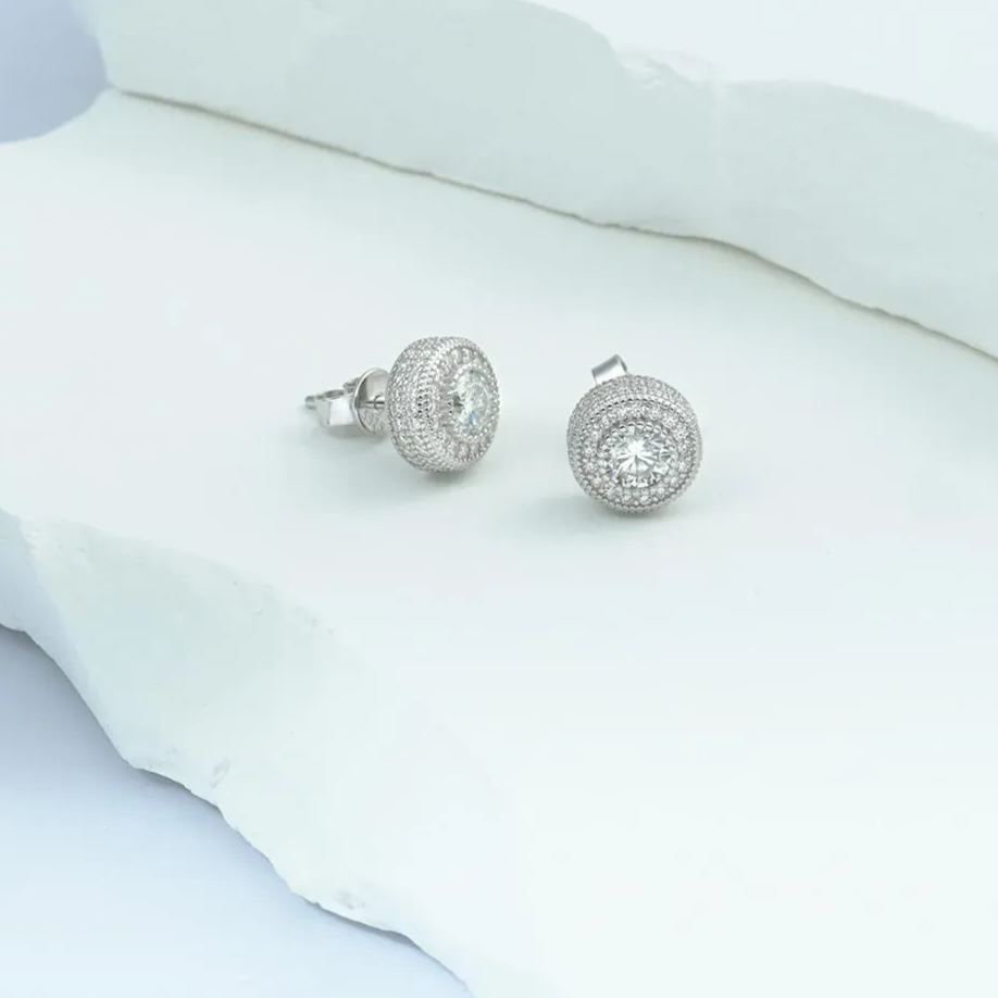 [Copy]⏰ Limited Time Offer - Moissanite Round Six Prong Sterling Silver Stud Earrings Anniversary Day Gifts For Men Women