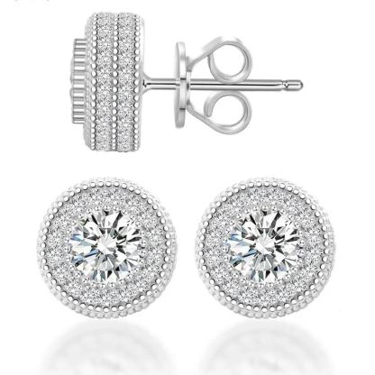 [Copy]⏰ Limited Time Offer - Moissanite Round Six Prong Sterling Silver Stud Earrings Anniversary Day Gifts For Men Women