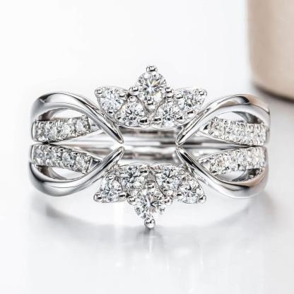 Sterling Silver Guard Ring Enhancer for Engagement Rings Stackable Elegant Adjustable