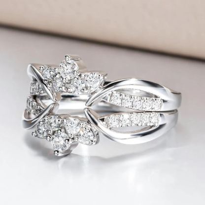 Sterling Silver Guard Ring Enhancer for Engagement Rings Stackable Elegant Adjustable