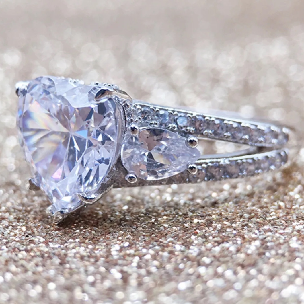 [Copy]2Ct Deluxe Full Pave Rose Gold Engagement Ring in Sterling Silver