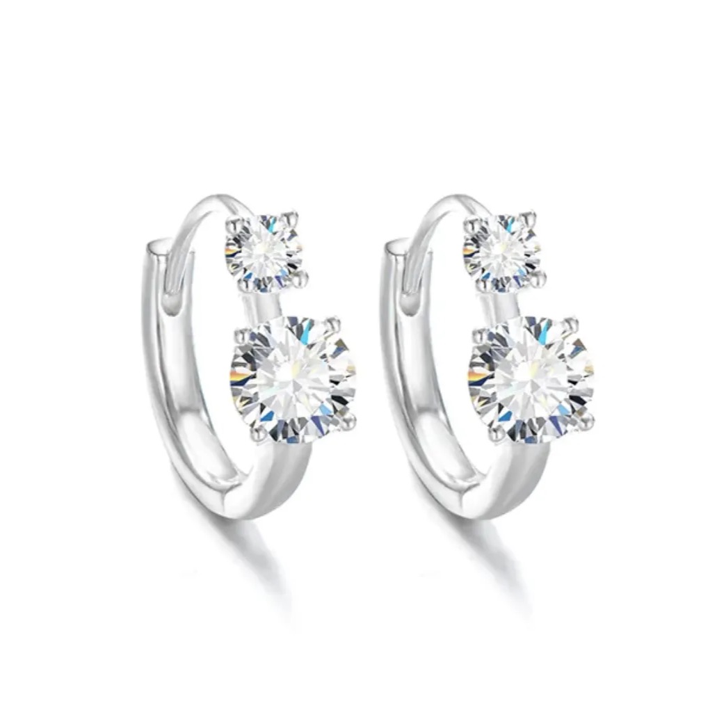 1.2Ct Moissanite Octavia Hoop Earrings