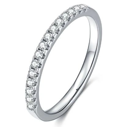 [Copy]Moissanite Starry Sky Elegant Wedding Band Ring In Sterling Silver