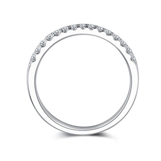 [Copy]Moissanite Elegant Minimalist Half Eternity Wedding Band Ring In Sterling Silver