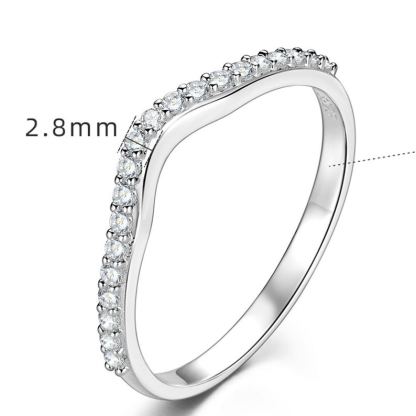 Moissanite Stackable Wedding Band Ring In Sterling Silver