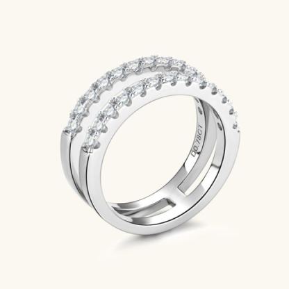 [Copy]Moissanite Stackable Wedding Band Ring In Sterling Silver