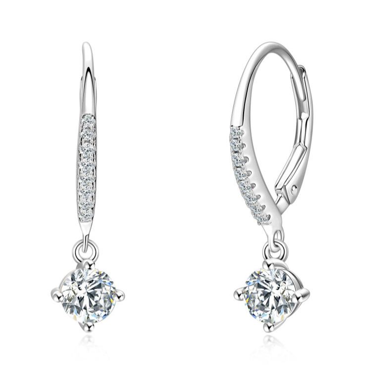 [Copy]Moissanite Elegant Drop Earrings in Sterling Silver