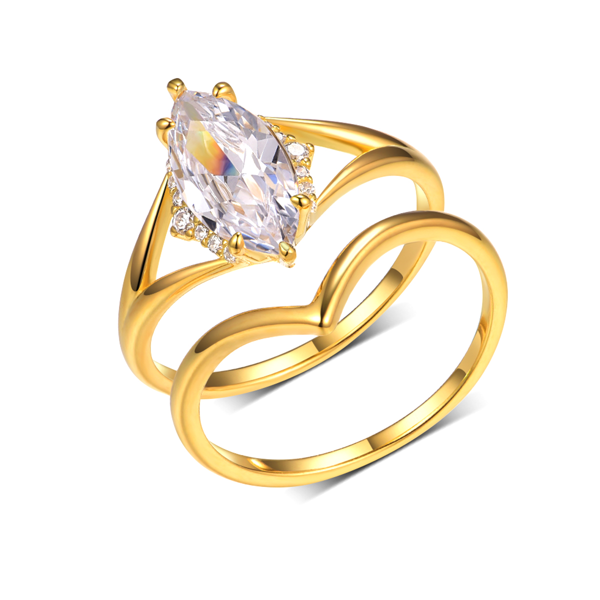 2.0Ct Moissanite Marquise Cut Elegant Wedding Set in Sterling Silver-Sterling Silver-lornajewelry