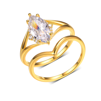 2.0Ct Moissanite Marquise Cut Elegant Wedding Set in Sterling Silver-Sterling Silver-lornajewelry