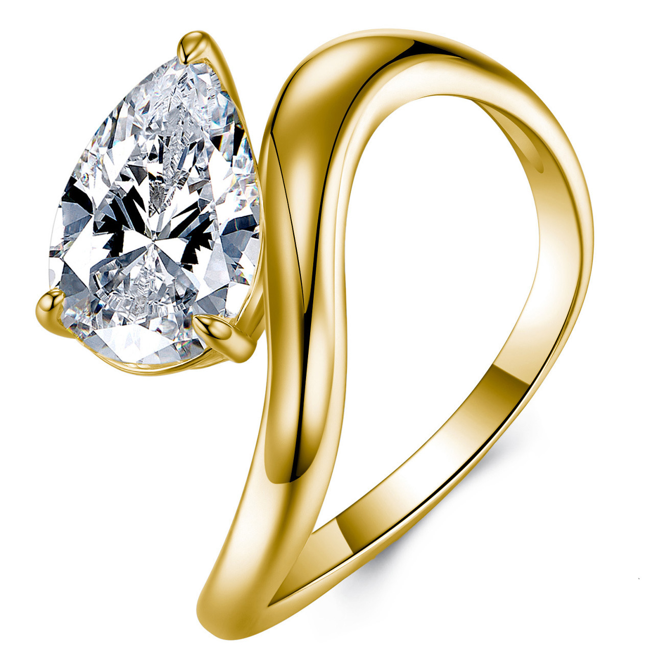 2Ct Moissanite Pear Cut Elegant Solitaire Engagement Ring in Sterling Silver-Sterling Silver-lornajewelry