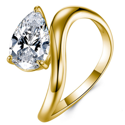 2Ct Moissanite Pear Cut Elegant Solitaire Engagement Ring in Sterling Silver-Sterling Silver-lornajewelry