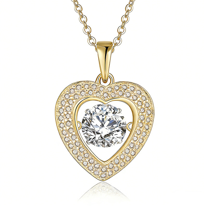 1.0 Carat Moissanite Heart Design Necklace in Sterling Silver-Sterling Silver-lornajewelry