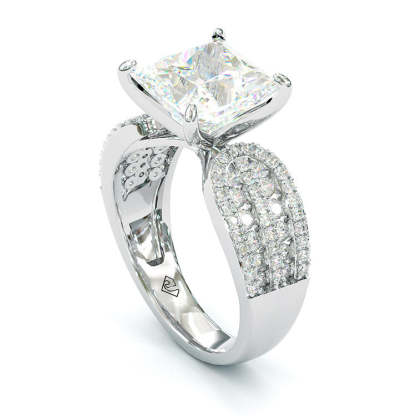 6Ct Classic Princess Sterling Silver Simple Style Egagement Ring-Sterling Silver-lornajewelry