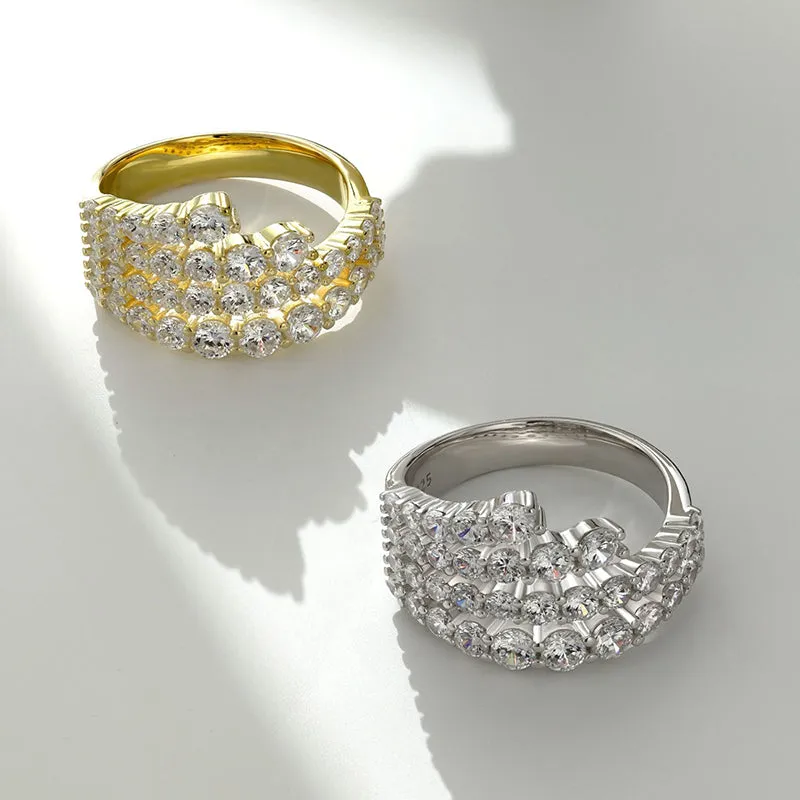 Fashion Round Cut Wedding Band-Sterling Silver-lornajewelry