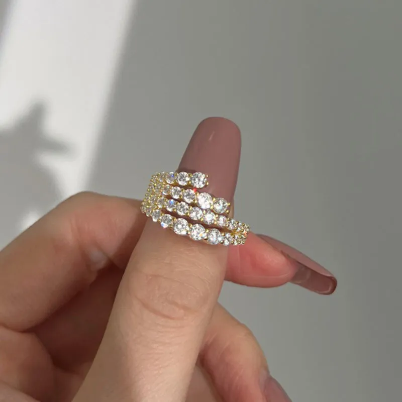 Fashion Round Cut Wedding Band-Sterling Silver-lornajewelry